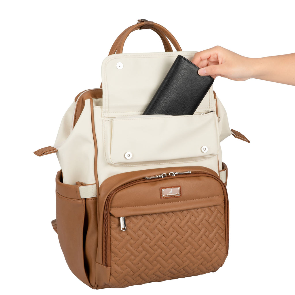 Diaper Bag Backpack, Spacious & Stylish Nappy Organizer, Coffee Cream