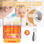 Baby Bottle Warmer,  4-In-1 Double Bottles Warmer & Sterilizer Fast Milk Warmer Babies Food Heater/Defrost with LCD Touch Display & 48H Accurate Temperature Control for Breastmilk/Formula