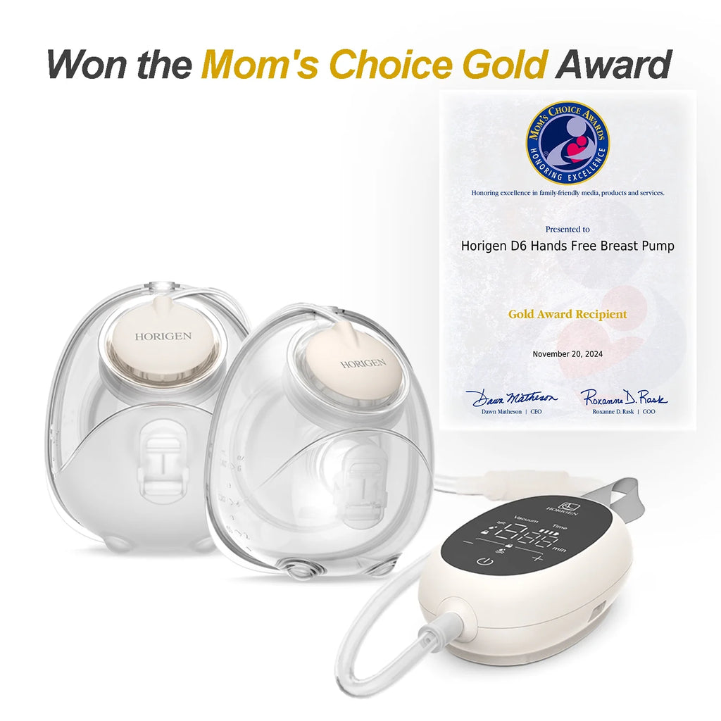 D6 Milk White Electric Hands Free Breast Pump Wearable Lower Noise Breastfeeding Strong Suction 180Ml/6Oz