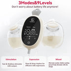 D6 Milk White Electric Hands Free Breast Pump Wearable Lower Noise Breastfeeding Strong Suction 180Ml/6Oz