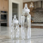 Classic Glass Twist Bottles, 6 Pack of 8 Ounce Each, Clear