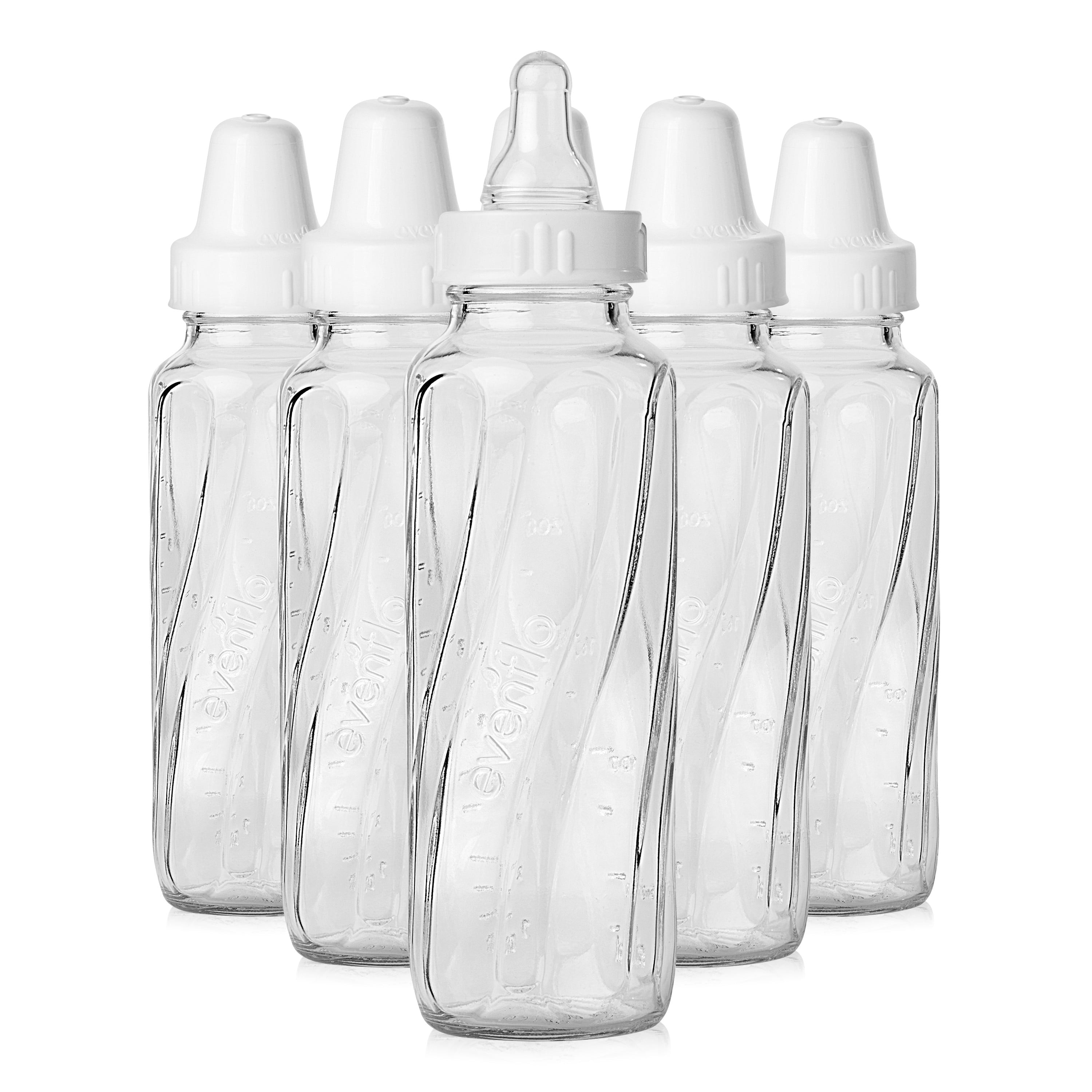 Classic Glass Twist Bottles, 6 Pack of 8 Ounce Each, Clear