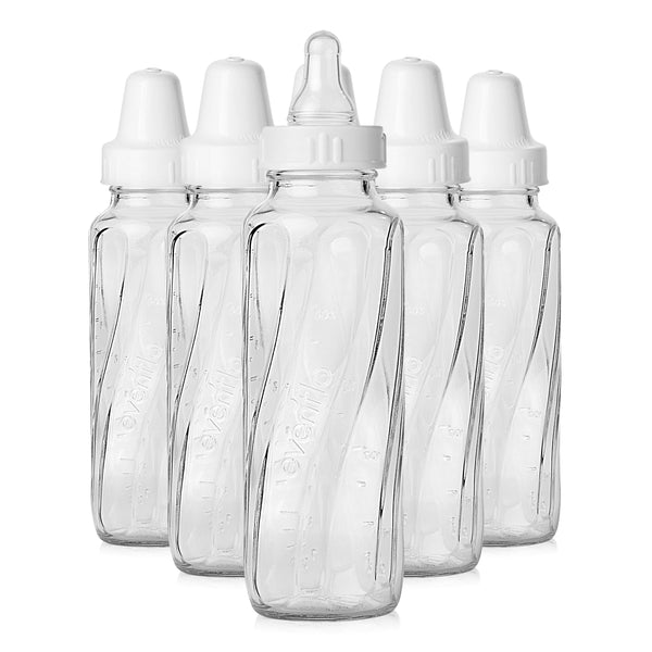 Classic Glass Twist Bottles, 6 Pack of 8 Ounce Each, Clear