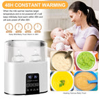 Baby Bottle Warmer,  4-In-1 Double Bottles Warmer & Sterilizer Fast Milk Warmer Babies Food Heater/Defrost with LCD Touch Display & 48H Accurate Temperature Control for Breastmilk/Formula