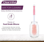Pink (3) Baby Bottle Silicone Brushes and (30 Pack) Baby Milk Bottle Cleaning Tablets, Baby Water Bottle Tumbler Cleaner