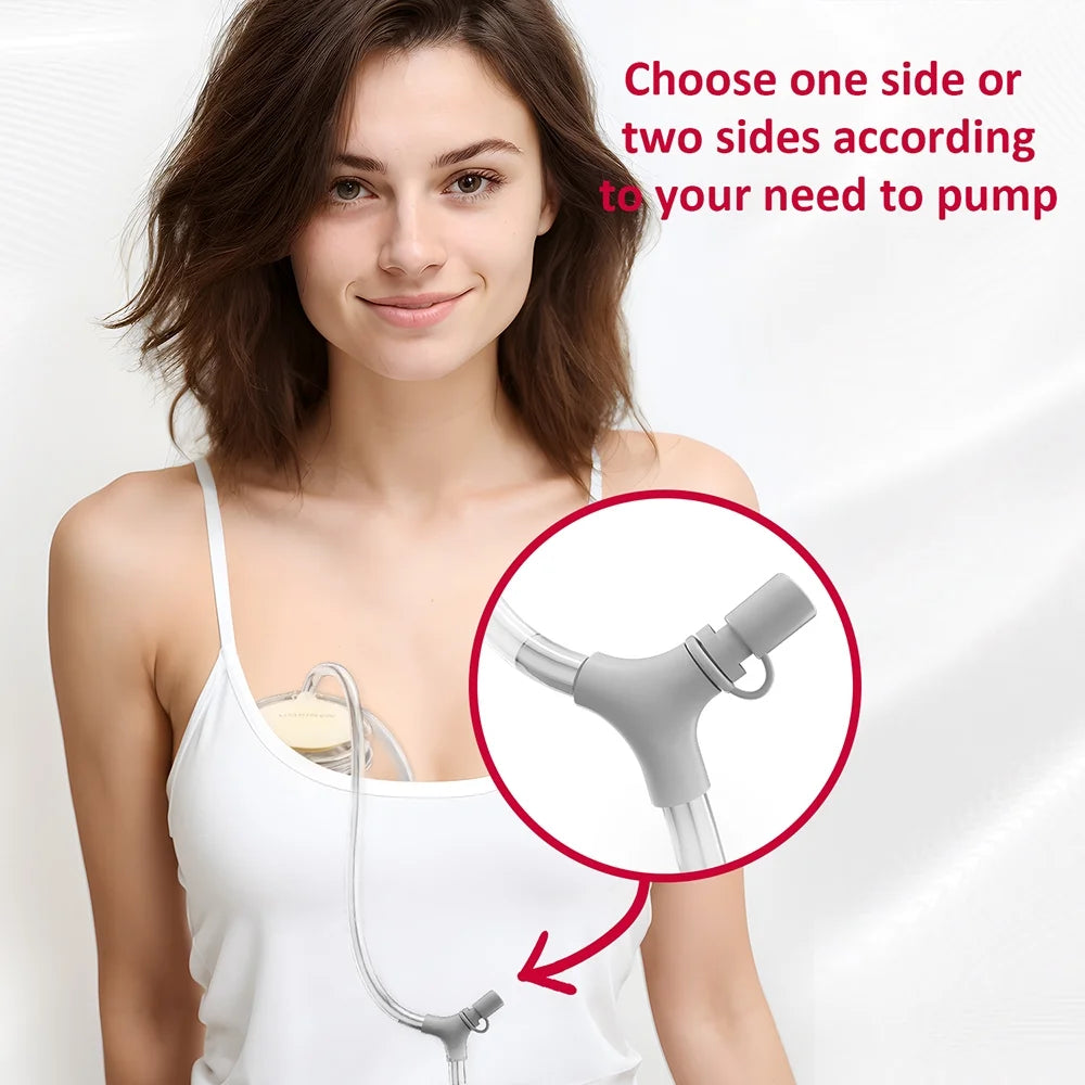 D6 Milk White Electric Hands Free Breast Pump Wearable Lower Noise Breastfeeding Strong Suction 180Ml/6Oz